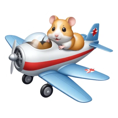 Hamster riding a plane sticker