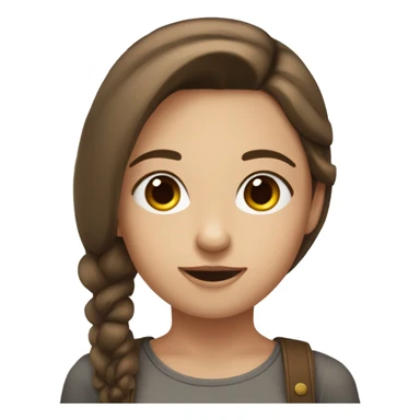 A fair skinned gir with strait brown hair parted in the middle  sticker