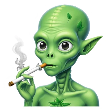 Alien smoking weed sticker