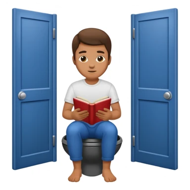 Man using the toilet sticker