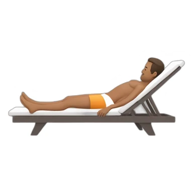man laying in sunbed sticker