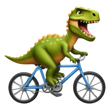 Dinosaur riding bike sticker