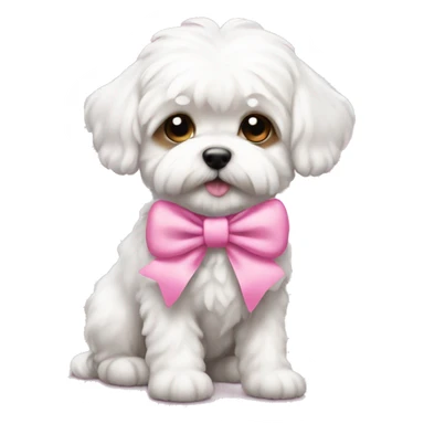 Schichon puppy pink bow sticker