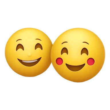 Make a smiling emoji. At the bottom of the emojis there are two yellow balls attached sticker