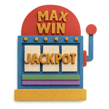 casino max win and more, slot machine jackpot, paper craft style sticker