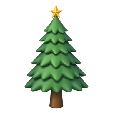 generate simple green christmas tree without toys sticker