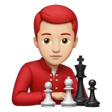 man chess players in red outfits sticker