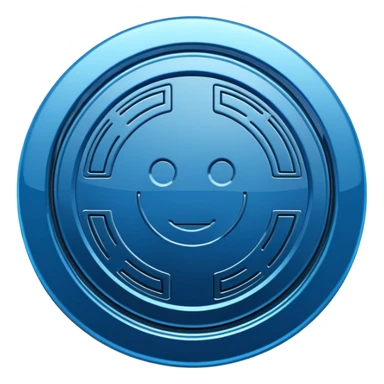 Coin in shiny blue glossy digital circuit style design sticker