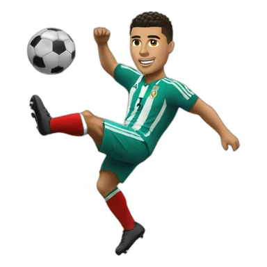 Ronaldo kicking a ball sticker