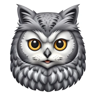The owl with cat's face sticker