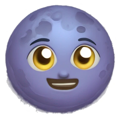 Moon astrology symbol with cute face sticker