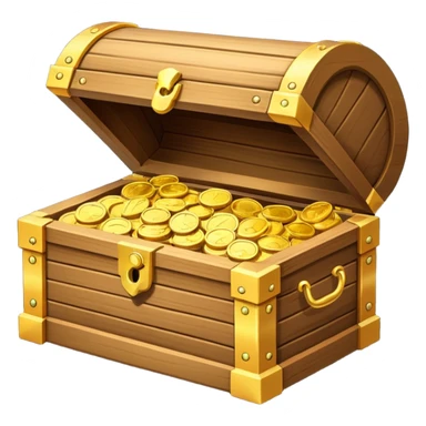 treasure box, coins. sticker