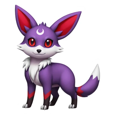 Dark gloomy violet white black Umbreon-Vernid-Zangoose-fusion (full body) sticker