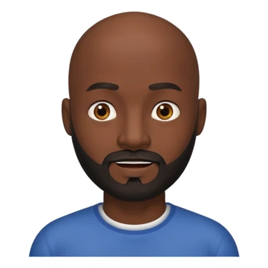 Dark skin bald man with black beard sticker