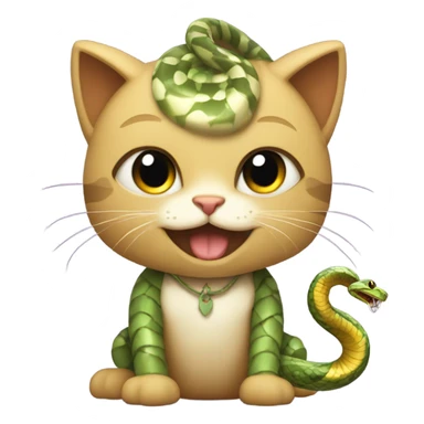 cute cat dressed as a snake sticker