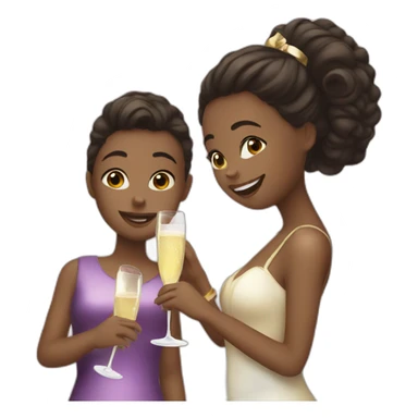 Girl and champagne  sticker