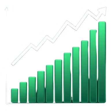 dark green growth graph sticker