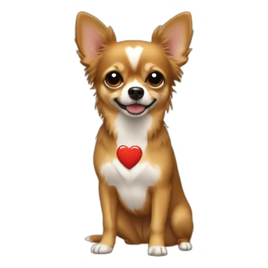 chihuaua+yorkshire+heart sticker
