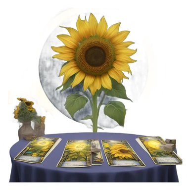 moonlit sunflower tarot reading sticker
