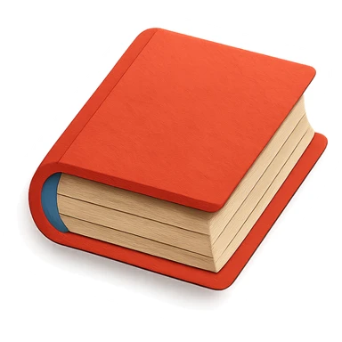 book emoji, paper craft style, three-dimensional sticker