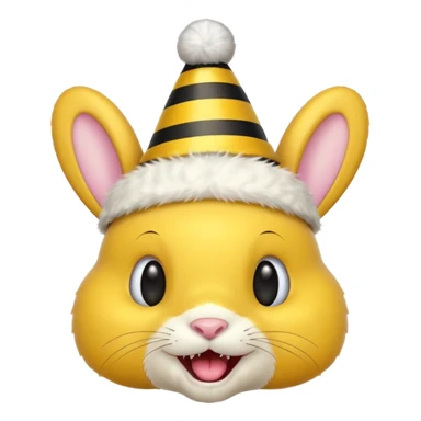 bee bunny teeth  with party cap sticker