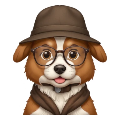 glasses and hat dog sticker