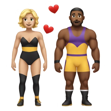 Male and female wrestler in love sticker
