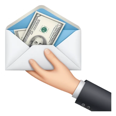 hand receiving salary envelope sticker