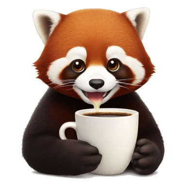 red panda qui fait une pause café sticker