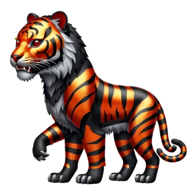 Metal Tiger full body  black color and eyes red like a predator  sticker
