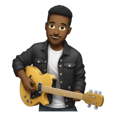 Dj qui fais de la guitare en pull sticker