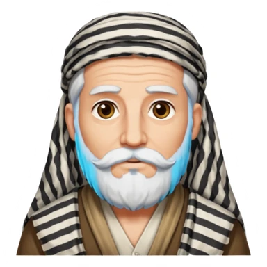 abraham from the bible, long white beard, with keffiyeh sticker
