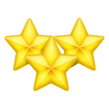  3 Yellow stars 3d sticker