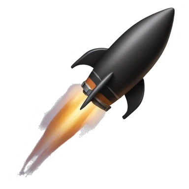 A black rocket, showing the symbol 0 sticker