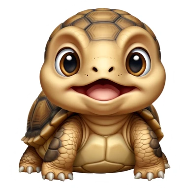 cinematic-yawning baby tortoise-realistic--emoji,,-cute-wise-face-peering-ahead-with-calm-determination,-cute large-eyes-reflecting-centuries of wisdom, sticker