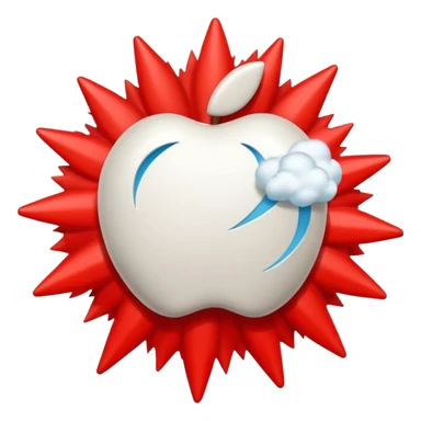 Create a 3D Apple-style emoji of a stylized explosion icon — abstract burst lines and a small cloud puff — combined with a circular red prohibition sign (slash). Keep it minimal, glossy, smooth, and friendly in Apple emoji style on a white background.

 sticker