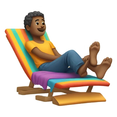 Relaxing with flip flops sticker