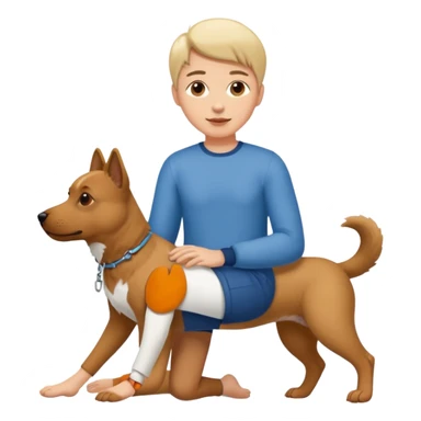 dog and human linking feet sticker