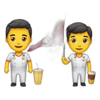 Cafeteritos con el pulgar arriba con Carriel y bandera de Colombia  sticker