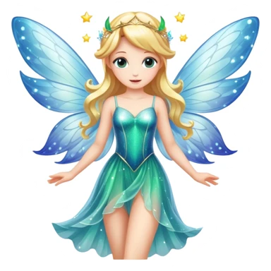 a magical fairy with sparkling wings and flowing dress sticker
