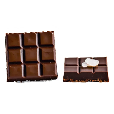 Dark chocolate square with sea salt flakes sticker
