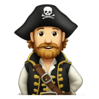 pirate on sail sticker