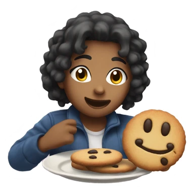 Sayori eating a cookie sticker