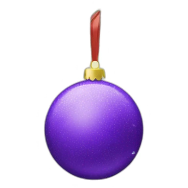 Purple ball toy on Xmas tree sticker