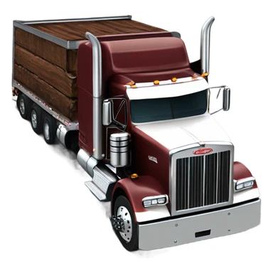 Peterbilt 389 brown cherry with flat top and slash cut exhaust sticker