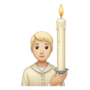 Thin and long Leaning Candle dripping wax as if someone is holding it sticker