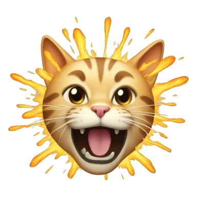 Cat emoji exploding head sticker