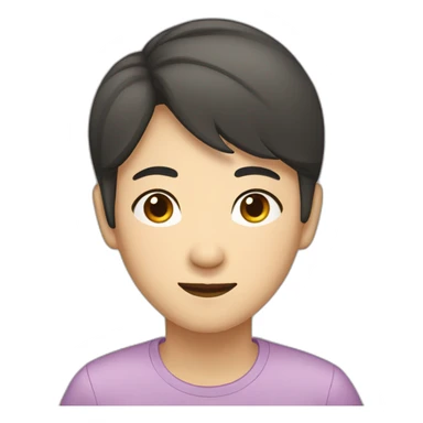 Asian gender neutral person lying on the floor sticker