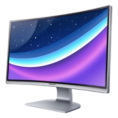 Create a curved monitor with galaxy on the screen sticker