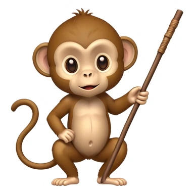 Monkey with stick sticker